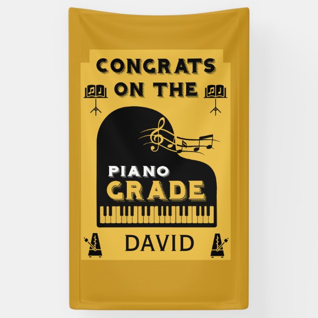 Banderoles Félicitations Piano Music Exam (Vertical)