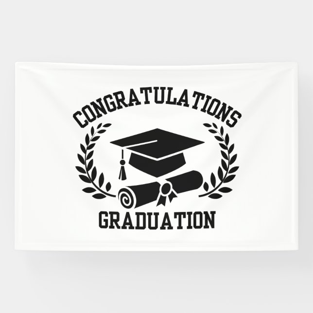 Banderoles Félicitations pour la Graduation 4x6 Vinyl Banner (Horizontal)