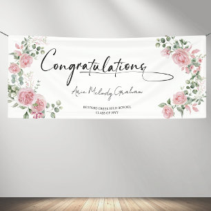Banderoles Félicitations pour la remise des diplômes de roses