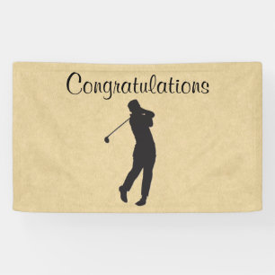 Banderoles Félicitations Tan Leather Golf Design