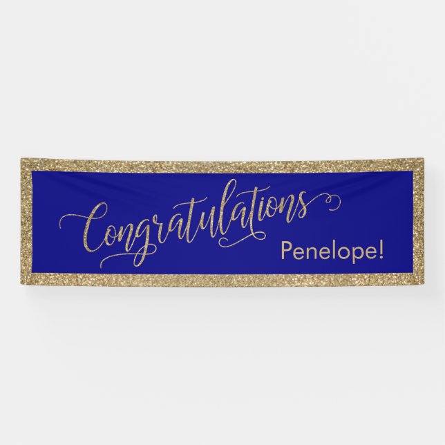 Banderoles Félicitations Typographie Parties scintillant d'or (Horizontal)