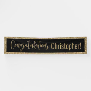 Banderoles Félicitations Typography Gold Parties scintillant