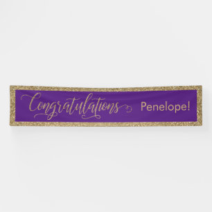 Banderoles Félicitations Typography Gold Parties scintillant