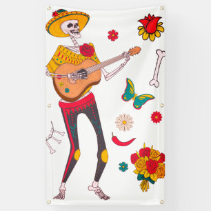 BANDEROLES FELIZ MUERTOS BANNER W/ GROMMETS