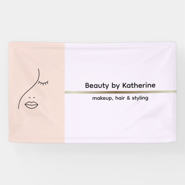 Banderoles Femme d'Art Moderne Logo Beauté du Visage Maquille (Horizontal)