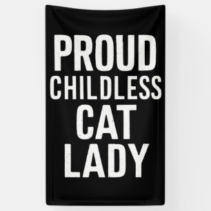 Banderoles Femme de chat sans enfants Lady pour chat Maman Fe