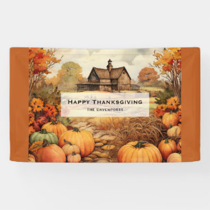 Banderoles Ferme citrouille automne récolte Thanksgiving