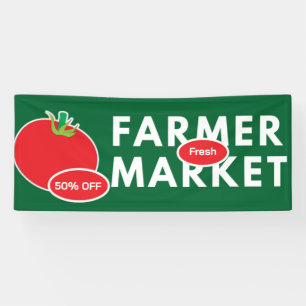 Banderoles Fermiers Marché produit de l'aquarelle ferme fraîc