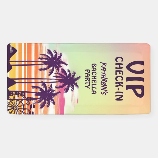 Banderoles Festival de musique Bachelorette tropicale (Horizontal)