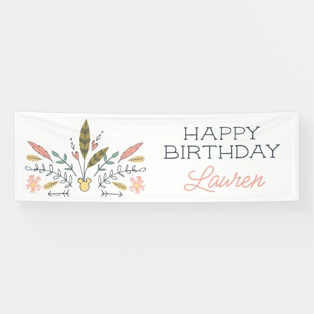 Banderoles Festival Minnie Mouse Boho Anniversaire (Horizontal)