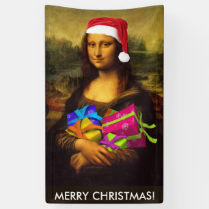 Banderoles Festive Mona Lisa Santa Claus
