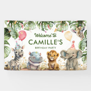 Banderoles Fête Animaux Jungle Safari Bienvenue