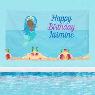 Banderoles Fête Anniversaire de enfant de la femme de la sirè
