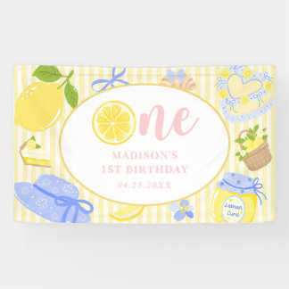 Banderoles Fête d'anniversaire 1 an Lemon Citrus Summer Lemon