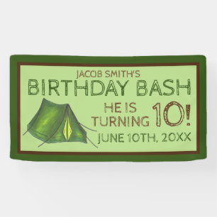 Banderoles Fête d'anniversaire Camp de bash Tente Sleepover C