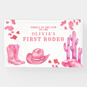 Banderoles Fête d'anniversaire Cowgirl Wild West 1er Rodéo