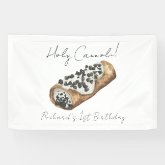 Banderoles Fête d'anniversaire de 1 an Cannoli à l'aquarelle