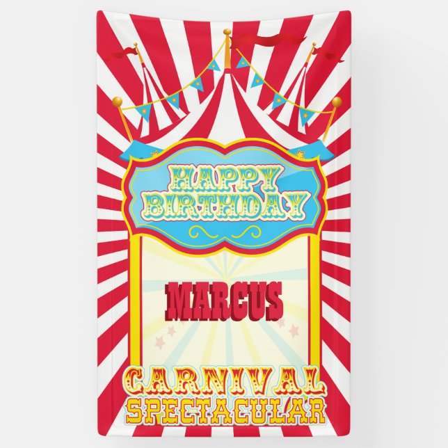 Banderoles Fête d'anniversaire de carnaval (Vertical)