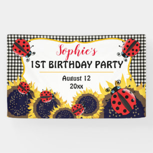 Banderoles Fête d'anniversaire de contrôles de coccinelles
