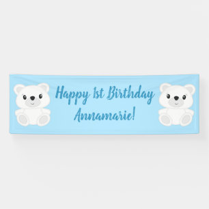 Banderoles Fête d'anniversaire de l'ours polaire