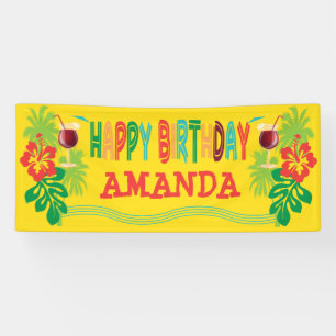Banderoles Fête d'anniversaire de Luau de plage
