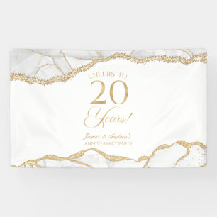 Banderoles Fête d'anniversaire de mariage de 20 ans en Agate