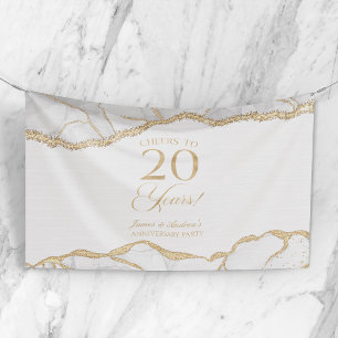 Banderoles Fête d'anniversaire de mariage de 20 ans en Agate
