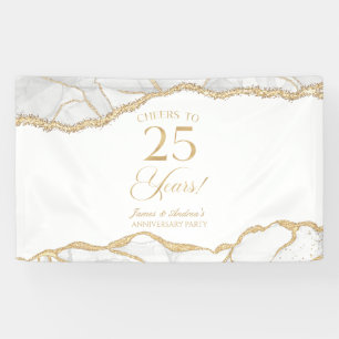 Banderoles Fête d'anniversaire de mariage de 25 ans en Agate 