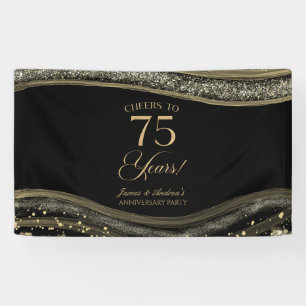 Banderoles Fête d'anniversaire de mariage de 75 ans en Agate 