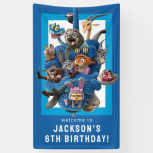 Banderoles Fête d'anniversaire de personnage de Zootopie 2