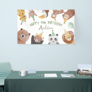 Banderoles Fête d'anniversaire des animaux de fête personnali