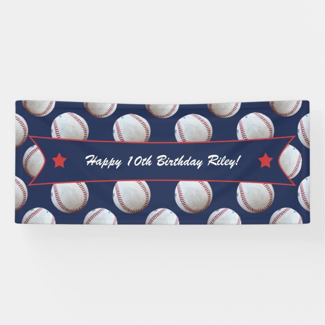 Banderoles Fête d'anniversaire du baseball (Horizontal)