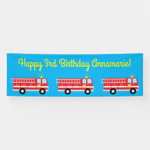 Banderoles Fête d'anniversaire du camion d'incendie