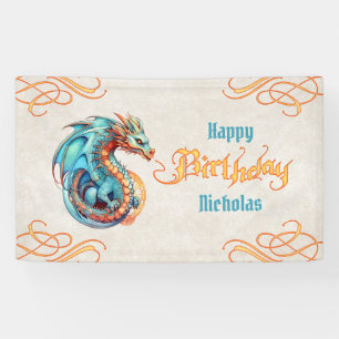 Banderoles Fête d'anniversaire du dragon