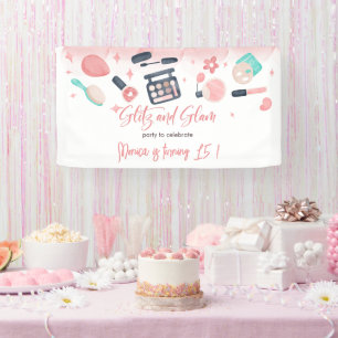 Banderoles Fête d'anniversaire du spa de beauté glitz et glam