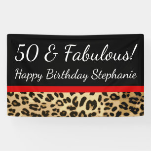 Banderoles Fête d'anniversaire fabuleuse de léopard