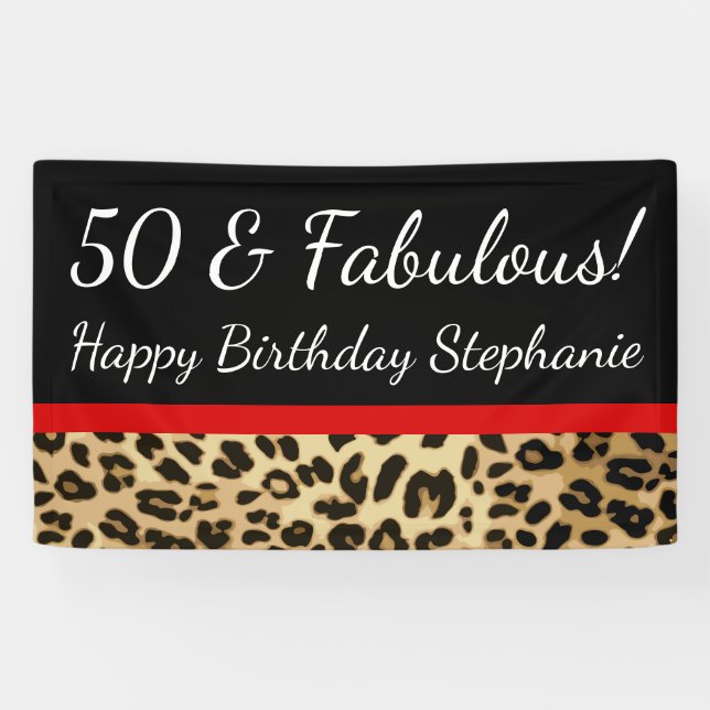 Banderoles Fête d'anniversaire fabuleuse de léopard (Horizontal)