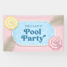 Fête d'anniversaire fille rose de fête au bord de