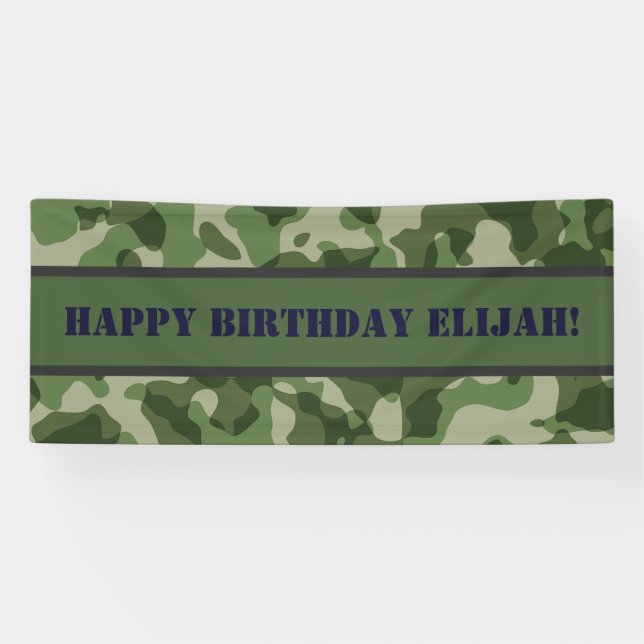 Banderoles Fête d'anniversaire militaire de l'Armée de Camo (Horizontal)