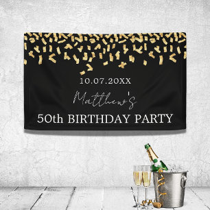 Banderoles Fête d'anniversaire Noir confetti