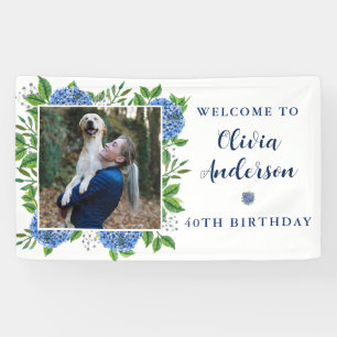Banderoles Fête d'anniversaire personnalisée avec photo éléga