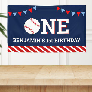 Banderoles Fête d'anniversaire personnalisée de baseball 1er 