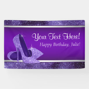Banderoles Fête d'anniversaire pourpre de chaussure de talon