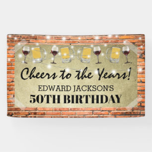 Banderoles Fête d'anniversaire rustique pour adultes À la s