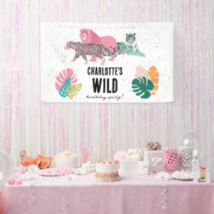 Banderoles Fête d'anniversaire sauvage Jungle Animaux Anniver