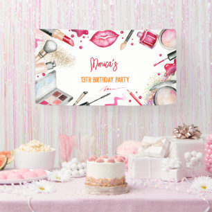 Banderoles Fête d'anniversaire spa beauté et maquillage