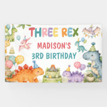 Fête d'anniversaire Trois Rex Dinosaure 3 ans