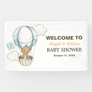 Banderoles Fête de Baby Shower avec un adorable ours en peluc