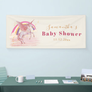 Banderoles Fête de Baby Shower Licorne Magique
