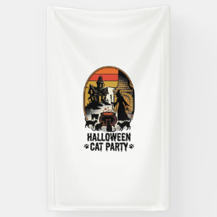 Banderoles Fête de chat Halloween Design de chats de sorcière